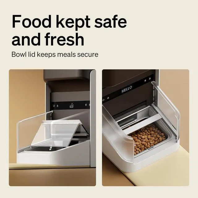 Alt view image 7 of 7 - Upgraded  Automatic Cat Feeder, 5G Wi-Fi Automatic Pet Feeder, 3L Auto Cat Feeder App Control with Light Collar Tag, Tag Activated One Automatic Cat Food Dispenser 1-10 Meals Control