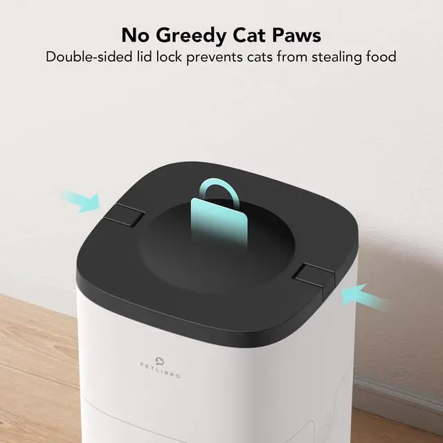 Alt view image 5 of 7 - Automatic Cat Feeder, Automatic Cat Food Dispenser with Timer Interactive Voice Recorder, Auto Cat Feeder with 1-4 Meals Control Dry Food, White Opaque