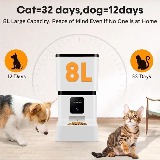 Alt view image 2 of 7 - Automatic Dog Feeder with Camera WiFi: 33 Cups 5G App Control Easy Setup Cat Food Dispenser - HD 1080P Video Recording Timed Pet Feeder for Cat Dog Small-Pet