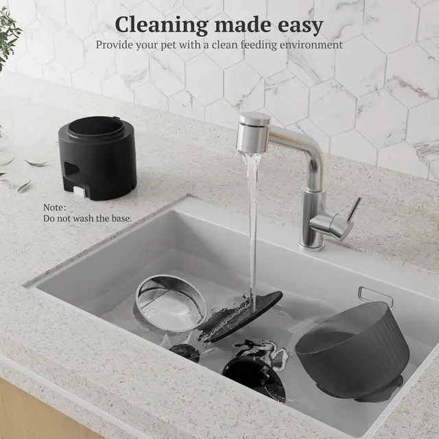 Alt view image 5 of 6 - Automatic Cat Feeder, WiFi Cat Feeder with APP Control for Remote Feeding, Detachable Cat Food Dispenser for Easy Clean, 3L Auto Pet Feeder for Cats & Small Dogs, Up to 10 Meals Per Day, Black