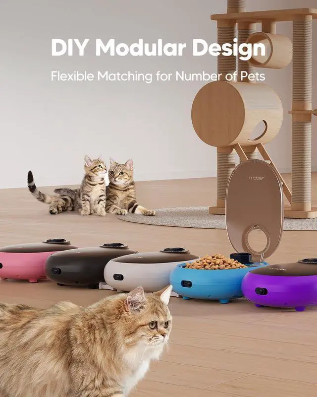 Alt view image 7 of 7 - Automatic Cat Feeder,48-Hour Timer Cat Bowl with Ice Gel Pack Refrigeration Function,Perfect for Small Dogs&Cats,Can and Wet Food Feeding,Black