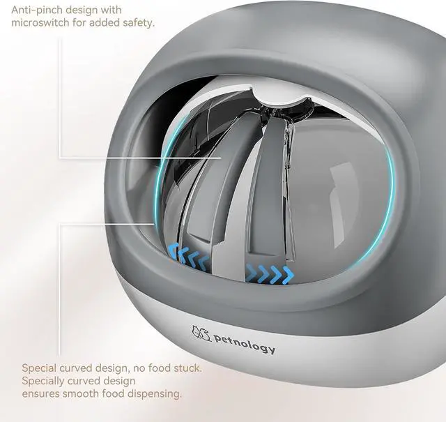 Alt view image 6 of 7 - Automatic Cat Feeder,  Cat Food Dispenser with Collar Sensor, Timed Auto Pet Feeder for Multi-Cat Households, 4 Feeding Modes, Suitable for Both Wet and Dry Food Gray