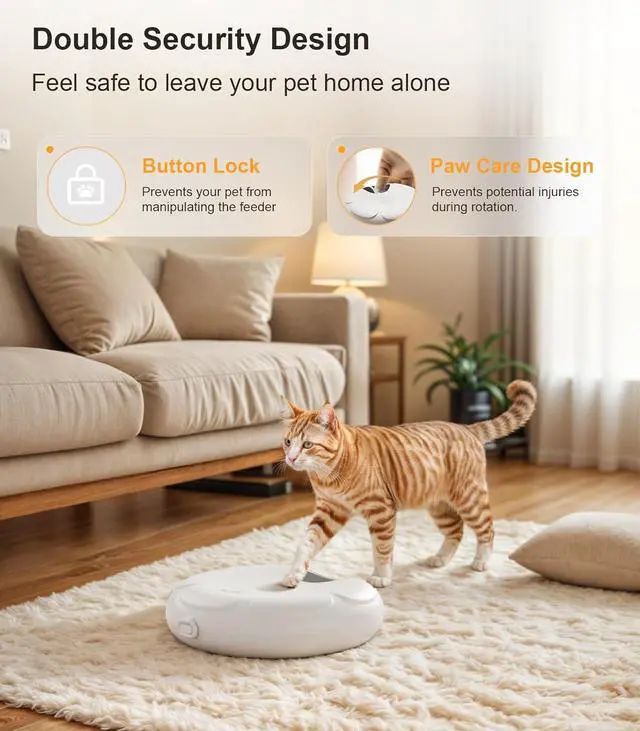 Alt view image 5 of 7 - Automatic Cat Feeder Cordless - Automatic Cat Food Dispenser for Wet Moist Food with 4 Ice Packs Rechargeable Auto Feeder for Cats Small Dogs with Programmable Timer Low Battery Indicator