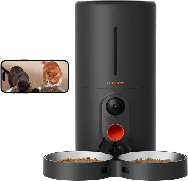 Main image of Automatic Cat Feeder with Camera for Two Cats, 1080p HD Automatic Dog Feeder, 5G WiFi Pet Feeder with Night Vision for Cat & Dog, SD Card Storage & 2-Way Audio