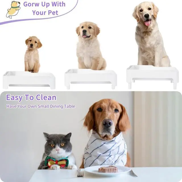 Alt view image 2 of 7 - Adjustable Cat Feeder Stand, Elevated Holder for Automatic Feeders, 3-5.1 in, Nonslip, Adjustable