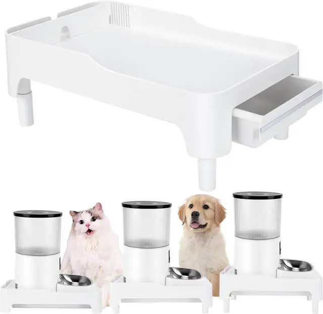 Main image of Adjustable Cat Feeder Stand, Elevated Holder for Automatic Feeders, 3-5.1 in, Nonslip, Adjustable