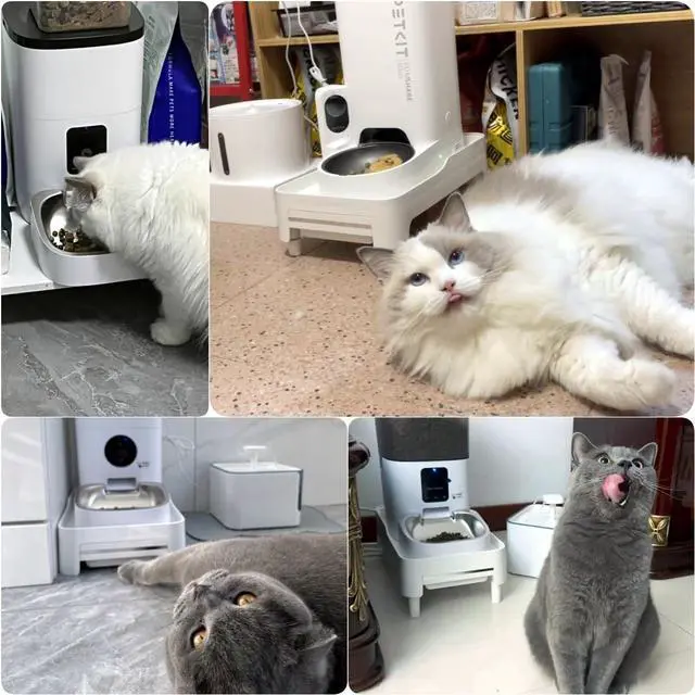 Alt view image 5 of 7 - Adjustable Cat Feeder Stand, Elevated Holder for Automatic Feeders, 3-5.1 in, Nonslip, Adjustable