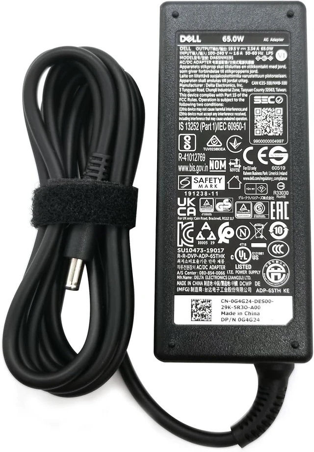 Alt view image 3 of 7 - Dell 65W 4.5mm tip Laptop Charger,Latitude 3320 3330 3340 3420 3430 3435 3440 3450 3520 3530 3535 3540 AC Adapter, Black, DA65NM191