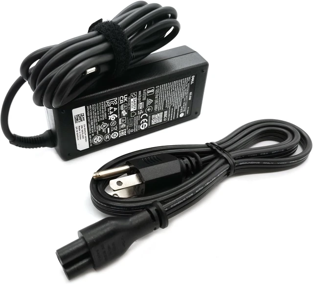 Alt view image 4 of 7 - Dell 65W 4.5mm tip Laptop Charger,Latitude 3320 3330 3340 3420 3430 3435 3440 3450 3520 3530 3535 3540 AC Adapter, Black, DA65NM191