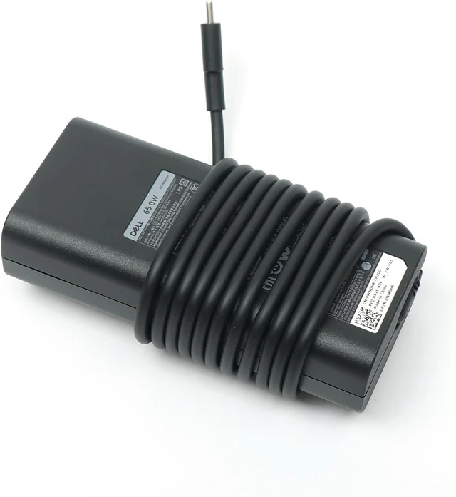 Alt view image 3 of 7 - For Dell 65W USB-C Laptop Charger,Latitude 5400 5410 5420 5430 5440 5450 Power AC Adapter with Power Cord Cable, Black, HA65NM190
