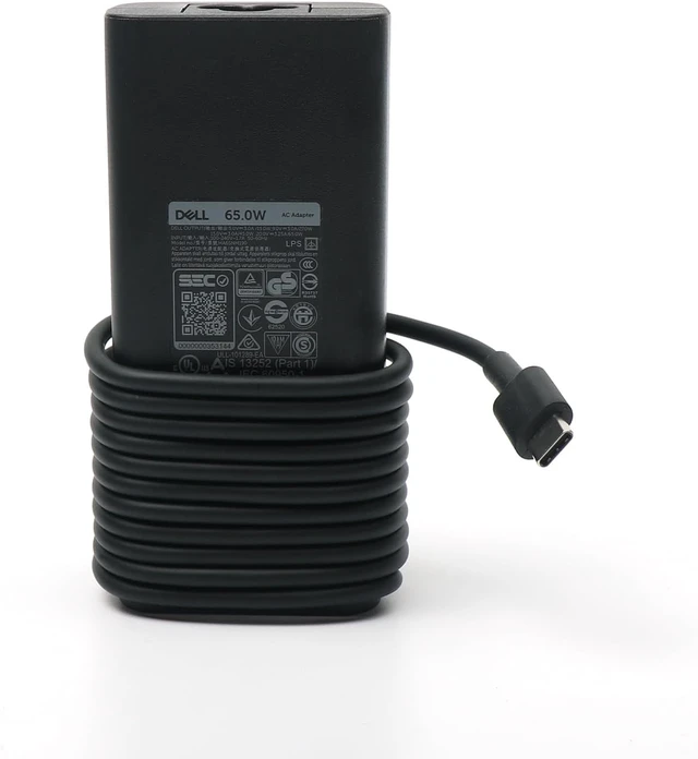 Alt view image 4 of 7 - Dell 65W USB C Laptop Charger,Latitude 5300 2 in 1 5310 2 in 1 5320 5330 5340 5350 AC Adapter with 3ft Power Cord, Black, HA65NM190