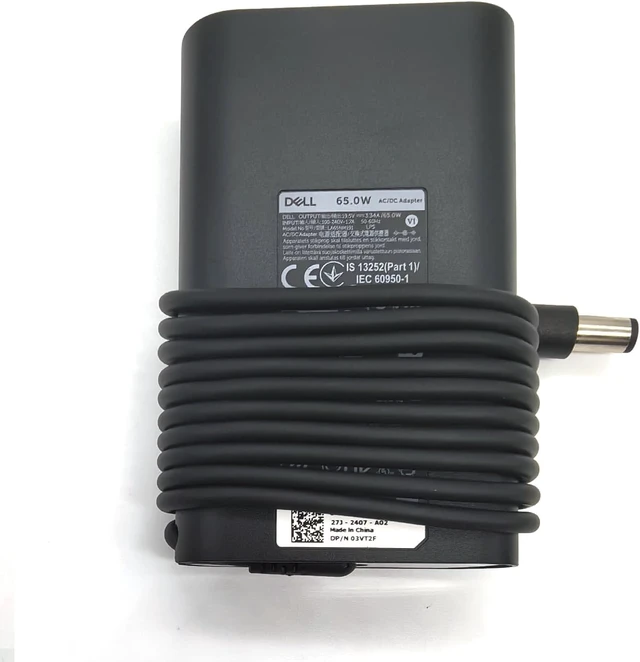 Alt view image 3 of 7 - Dell Laptop Charger 65W watt Barrel 7.4mm tip, Latitude 5280 5290 5490 5491 5285 5289 5480 5488 5580 5590 5591 AC Power Adapter 19.5V 3.34A, Black, LA65NM191