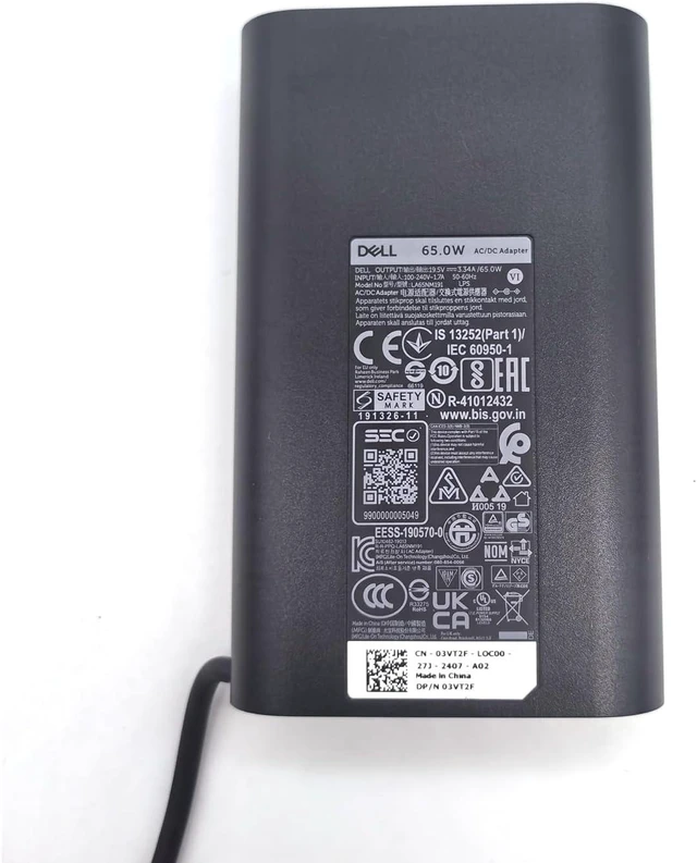 Alt view image 6 of 7 - Dell Laptop Charger 65W watt Barrel 7.4mm tip, Latitude 5280 5290 5490 5491 5285 5289 5480 5488 5580 5590 5591 AC Power Adapter 19.5V 3.34A, Black, LA65NM191