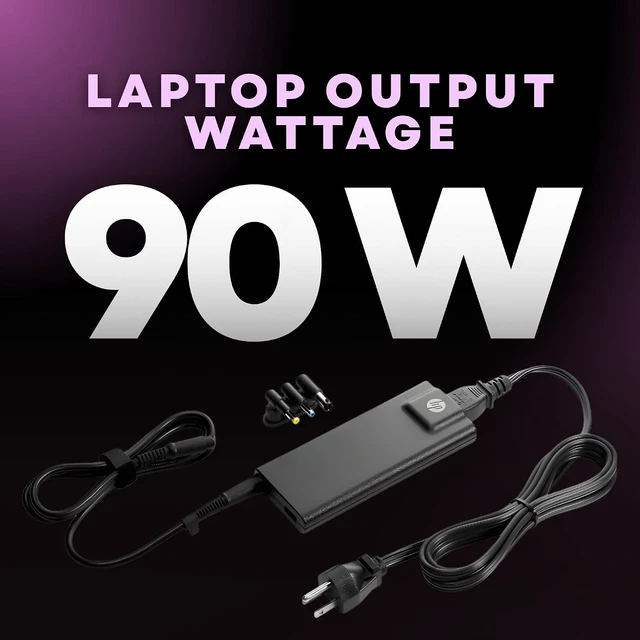 Alt view image 2 of 7 - 90W Charger Compatible with HP Laptop Charger, Blue, Yellow, and Black Tips, Pavilion x360 11 13 15, Envy, Zbook 14u G4 G5 15u 15 G3, Notebook 15, Stream 13 11 14 AC Adapter with Power Cord