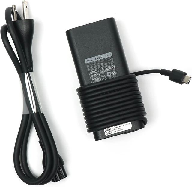 Alt view image 5 of 7 - For Dell 65W USB-C Laptop Charger,Latitude 7400 7410 7420 7430 7440 7450 AC Adapter,20V 3.25A Computer Charger Cord Type C, Black, HA65NM190