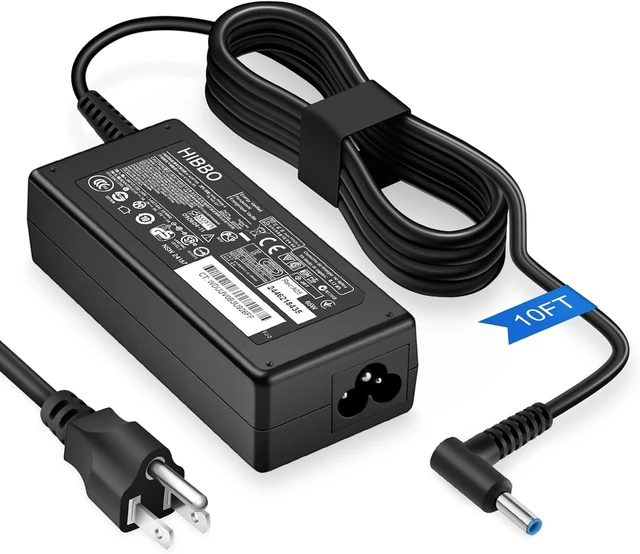 Main image of Extra Long 10FT Charger for HP Laptop 65W 45W Smart Blue Tip Power Adapter