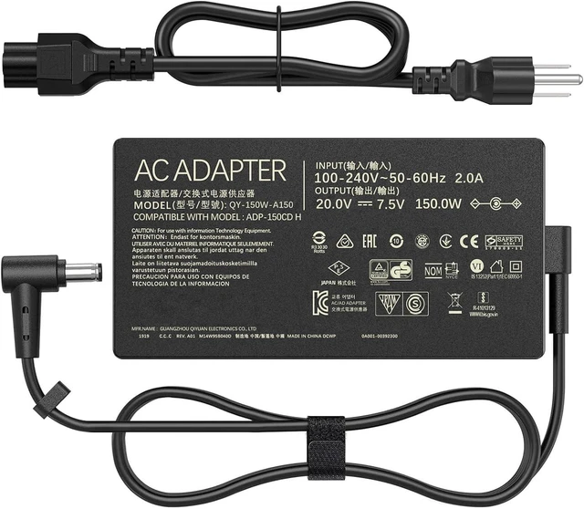 Main image of 150W Gaming Laptop Charger Compatible with ASUS TUF Gaming A15 A17 F15 F17 FA506 FA706 FX506 FX706 FX705 ADP-150CH B A18-150P1A AC Adapter