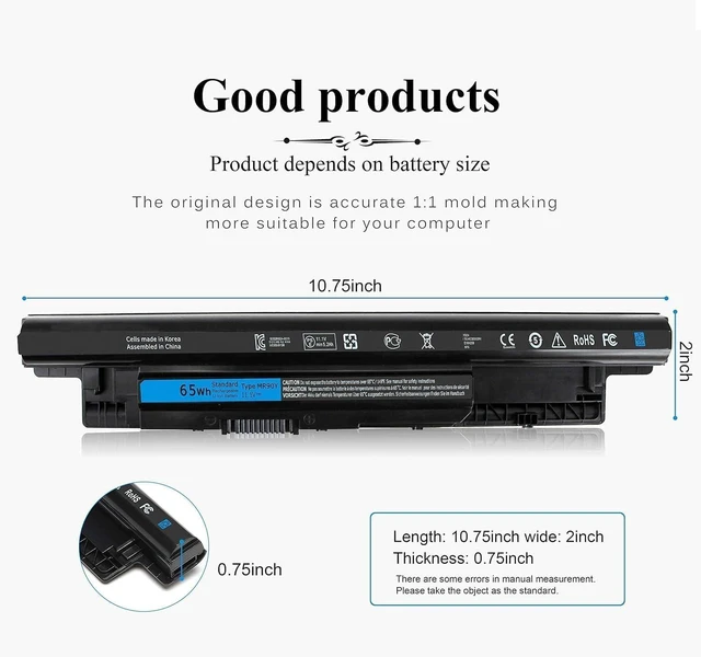 Alt view image 4 of 6 - 65WH MR90Y Battery - 40Wh XCMRD Upgrade Version for Dell Inspiron 15 3000