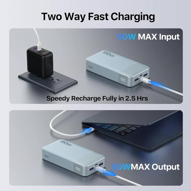 Alt view image 6 of 7 - Portable Charger 20000mAh 90W Laptop Power Bank
