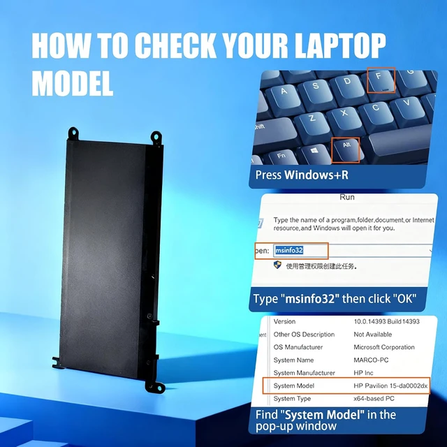 Alt view image 7 of 7 - WDX0R Laptop Battery Replacement for Dell Inspiron 13 15 Series 5000 7000 5567 7573 5570 7579 7378 5565 5379 5378 Latitude 3490 3590 3340 3400 3390 3500 3190 Vostro 5468 5568 P69G 3CRH3