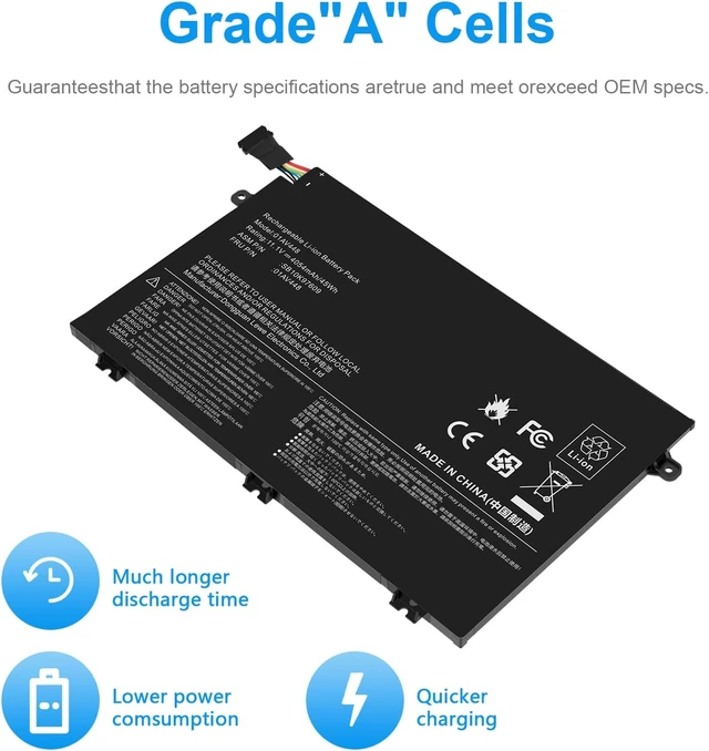Alt view image 5 of 7 - 01AV445 01AV448 L17L3P51 Battery for Lenovo ThinkPad E480 E490 E485 E495 E580 E585 E590 E595 E14 E15 Series SB10K97606 SB10K97608 01AV447 L17C3P51 L17M3P52 L17M3P51 SB10K97609