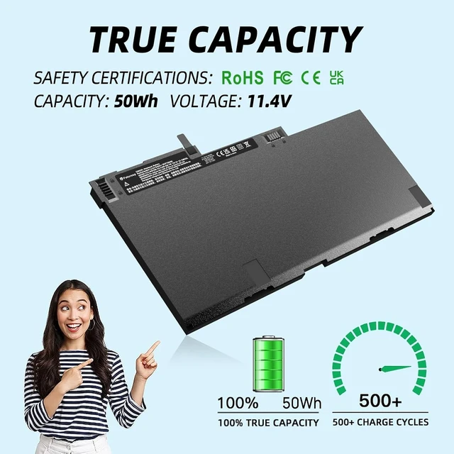 Alt view image 4 of 6 - CM03XL CM03 Laptop Battery Replacement for HP EliteBook 840 850 845 855 740 745 750 755 G1 G2 Series, Spare 717376-001 716724-421 CM03050XL, ZBook 14 G2 fits CO06XL CO06