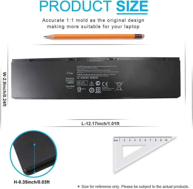 Alt view image 4 of 7 - Type 34GKR E7440 Laptop Battery Replacement for Dell Latitude E7440 E7450 E7420 3RNFD 5K1GW V8XN3 PFXCR G95J5 G0G2M F38HT T19VW 0909H5 0G95J5 P40G 451-BBFV 451-BBFS 451-BBFY E225846 4-Cell