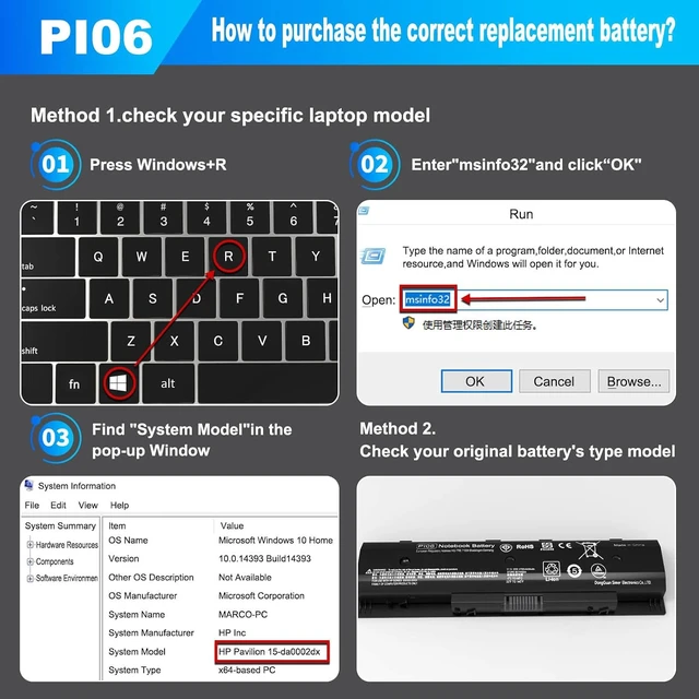 Alt view image 7 of 7 - P106 Pi06 Replacement Laptop Battery,Compatible with HP P106 Notebook Battery 710416-001 710417-001 Envy Pavilion 14-E000 15-E000 15T-E000 17-E000 14 15 15T 17 Series HSTNN-LB4N HSTNN-YB4N