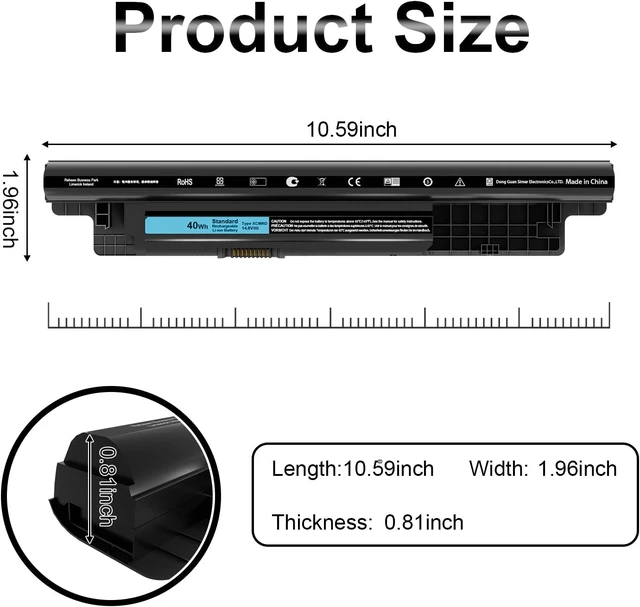 Alt view image 2 of 7 - SLE-TECH 40Wh XCMRD Battery Compatible with Dell Inspiron 15 3000 Laptop PC