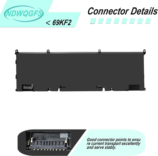 Alt view image 4 of 7 - 69KF2 86Wh Battery Replacement for Dell XPS 15 9510 9500 9520 Precision 5550 5560 5570 G15 5511 5520 Alienware M15 M17 R3 R4 | 11.4V 6-Cell Replacement