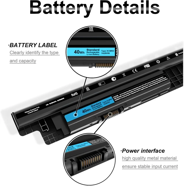 Alt view image 3 of 7 - SLE-TECH 40Wh XCMRD Battery Compatible with Dell Inspiron 15 3000 Laptop PC