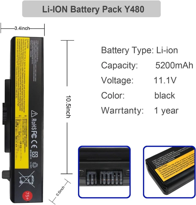 Alt view image 3 of 7 - 5200MAH L11S6Y01 L11L6Y01 Laptop Battery for Lenovo IdeaPad
