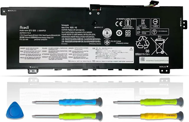 Main image of ASODI L18M4PE0 L18L4PE0 Laptop Battery Compatible with Lenovo Yoga C740-14IML Series 5B10W67296 5B10U40209 5B10U40210 5B10W67185 7.72V 51Wh 6610mAh