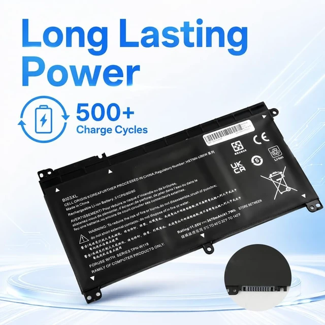 Alt view image 4 of 7 - BI03XL ON03XL 0N03XL TPN-W118 Laptop Battery for HP Pavilion