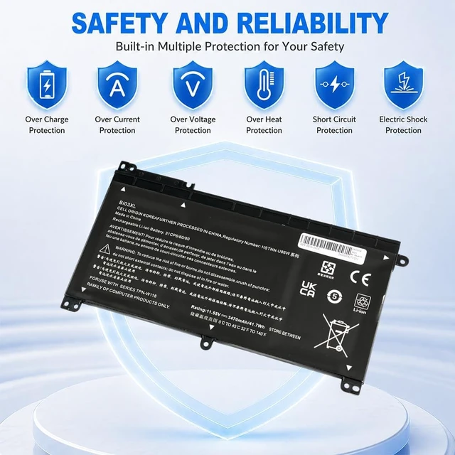 Alt view image 5 of 7 - BI03XL ON03XL 0N03XL TPN-W118 Laptop Battery for HP Pavilion