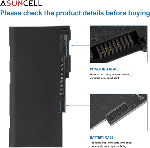 Alt view image 4 of 7 - CM03 CM03XL Laptop Battery fit HP EliteBook 740 745 750 755 840 845 850 855 G1 G2 Series, fit HP ZBook 14 15u, P/N: HSTNN-DB4Q HSTNN-L11C-5 HSTNN-LB4R 717376-001 CM03050XL Notebook Laptop Battery