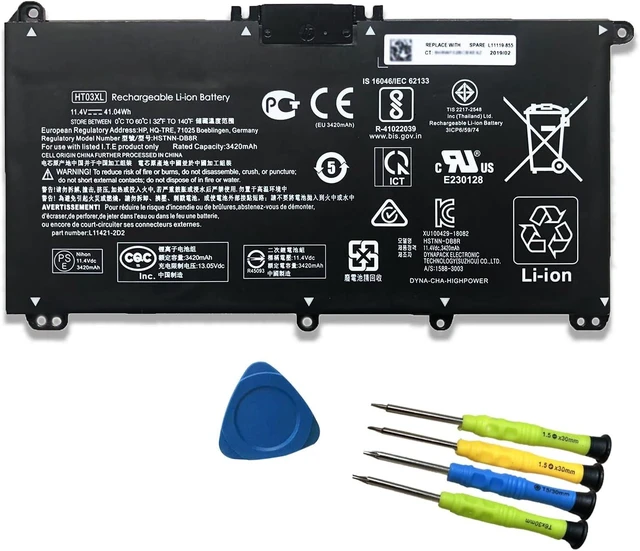Main image of HT03XL L11119-855 Laptop Battery Replacement for HP Pavilion 14-DF 14-CE 14-CF 15-DA 15-DB 15-CS 15-DW 17-CA 17-by 15-CS0053CL 15-DW0033NR 15-DA0014DX L11421-542 L11421-2C2 11.4V 41.04Wh