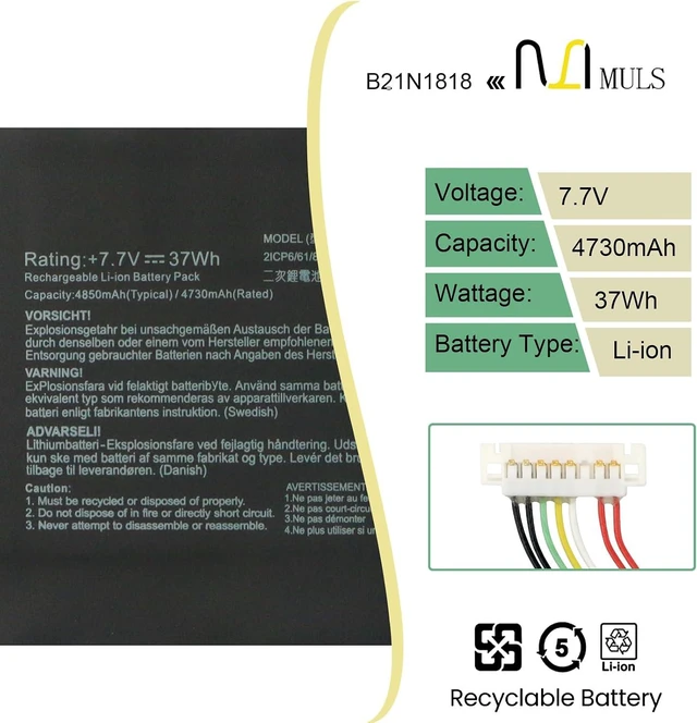 Alt view image 2 of 7 - MULS B21N1818 C21N1818 Laptop Battery for Asus VivoBook 17 S712 X712 A712