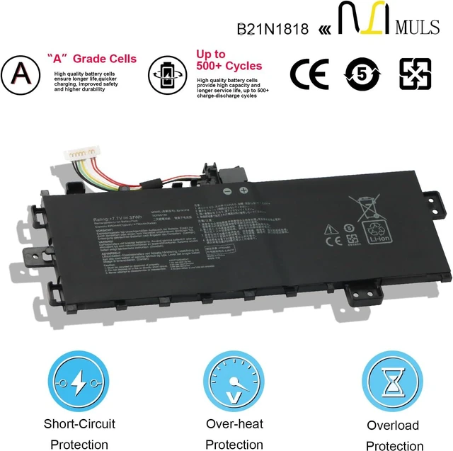Alt view image 4 of 7 - MULS B21N1818 C21N1818 Laptop Battery for Asus VivoBook 17 S712 X712 A712