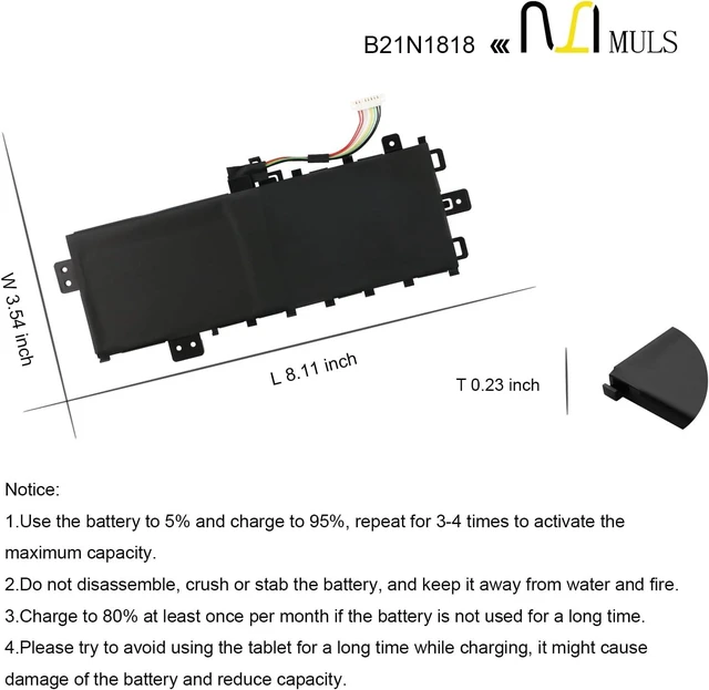 Alt view image 7 of 7 - MULS B21N1818 C21N1818 Laptop Battery for Asus VivoBook 17 S712 X712 A712