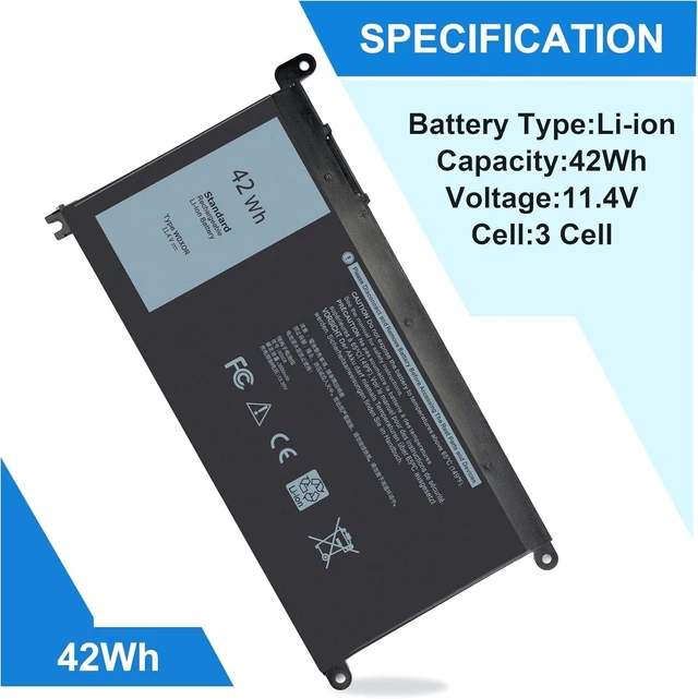 Alt view image 3 of 7 - 42Wh WDX0R P69G Battery for Dell Inspiron 7368 7378 7460 7579 7569 7570