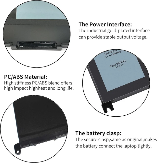 Alt view image 4 of 7 - 42Wh WDX0R P69G Battery for Dell Inspiron 7368 7378 7460 7579 7569 7570