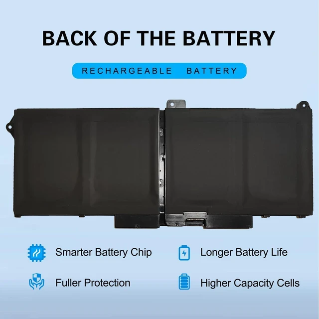 Alt view image 6 of 7 - RJ40G 4-Cell Laptop Replacement Battery for Dell Latitude 15 5520 Latitude 14 5420 Precision 15 3560 Series 01K2CF M033W WY9DX 075X16 P137G P137G001 P104F P104F001 0M3KCN 0WK3F1 15.2V 63Wh