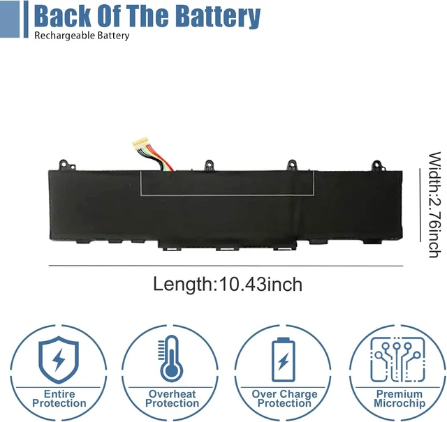 Alt view image 5 of 7 - CC03XL 53wh Laptop Battery Replacement for HP ZBook Firefly 15 G7 G8 EliteBook 855 850 G7 G8 Series Notebook HSTNN-UB8W HSTNN-DB9O L77622-2C1 L77622-2C2 L77622-541 L77991-005 11.55V 4400mAh