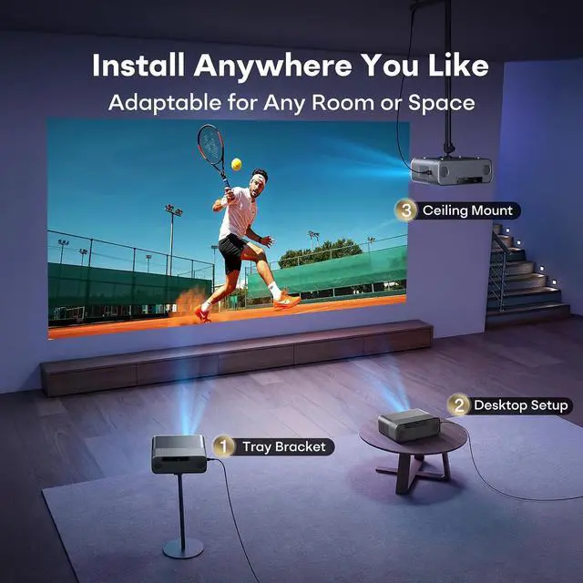 Main image of Google TV Built-in Smart Projector 4K Support,20W HiFi Speaker,Auto Focus Keystone,HDR10,Home Outdoor Movie