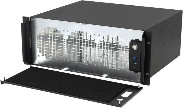 Alt view image 2 of 7 - Sliger CX4150a | 4U 15" Depth Rackmount Case| ATX Motherboard | 8x PCIe Slot Cutouts | ATX PSU | 3x Fan Mounts | 1x USB C & 2x USB A | Made in USA