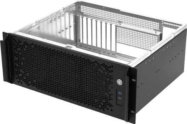 Alt view image 3 of 7 - Sliger CX4150a | 4U 15" Depth Rackmount Case| ATX Motherboard | 8x PCIe Slot Cutouts | ATX PSU | 3x Fan Mounts | 1x USB C & 2x USB A | Made in USA