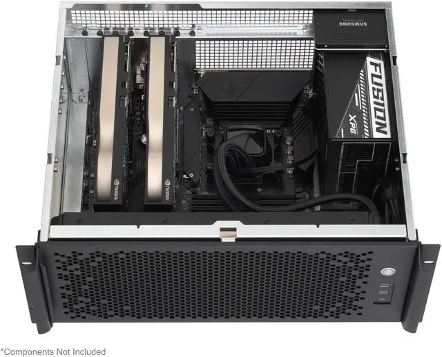 Alt view image 6 of 7 - Sliger CX4150a | 4U 15" Depth Rackmount Case| ATX Motherboard | 8x PCIe Slot Cutouts | ATX PSU | 3x Fan Mounts | 1x USB C & 2x USB A | Made in USA