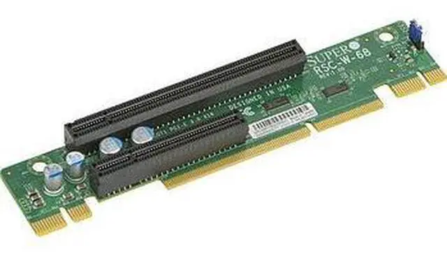 Main image of RSC-W-68 1U WIO Left-Side Passive Riser Card - 1x PCI-E X8 And 1x PCI-E X16 Signals / 1x PCI-E X8 And 1x PCI-E X16 Output