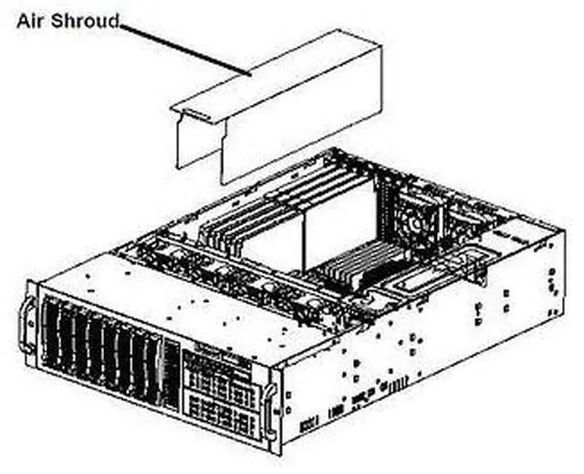 Main image of MCP-310-83503-0B GPU air shroud - Compatible with SYS-6037R-72RFT+